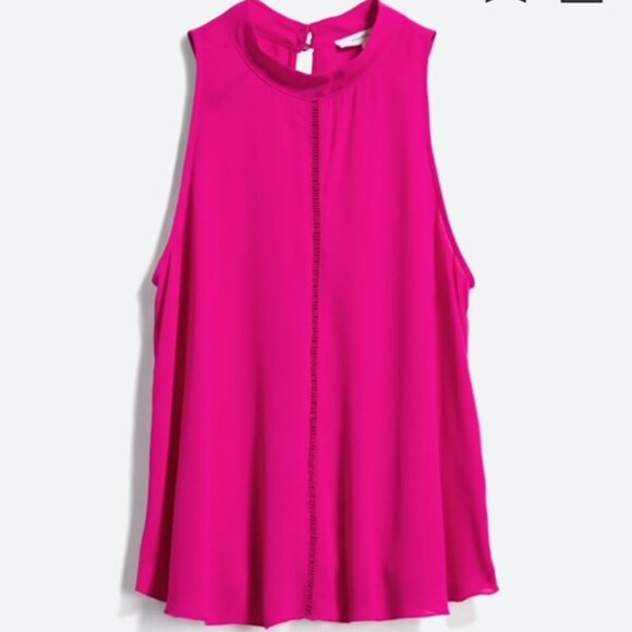Silesia Lattice Trim Fuchsia Blouse M - Picture 1 of 7
